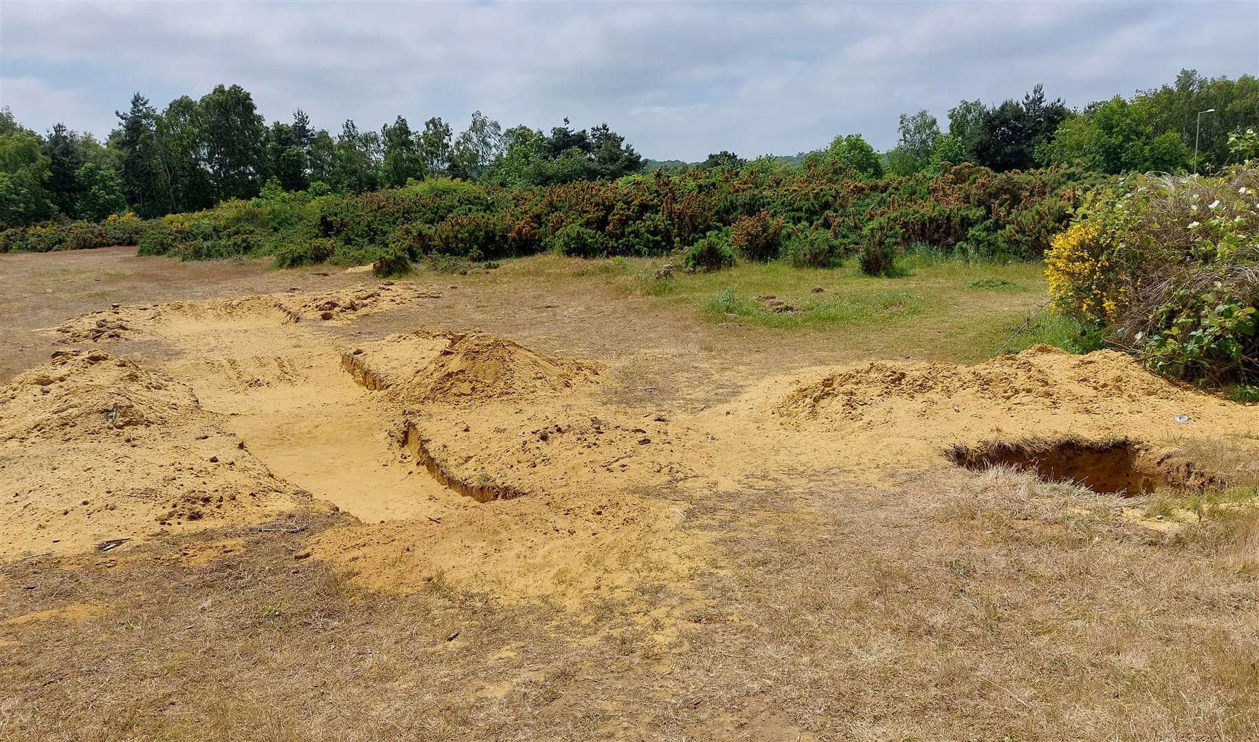Several dirt jumps have been created off Trinity Road