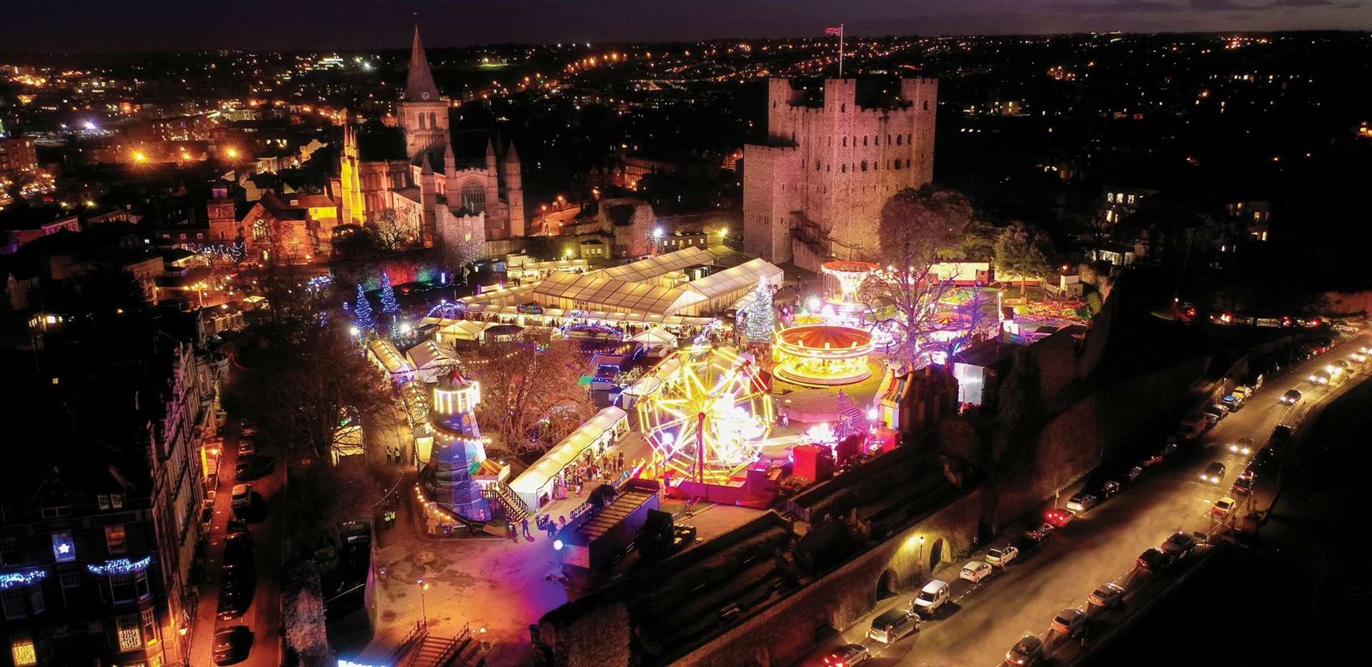 During the festival, the town’s Christmas Market at Rochester Castle will also be open. Picture: Medway Council