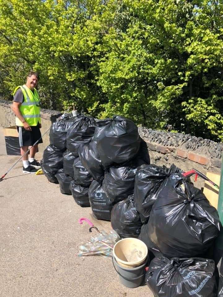 Some of the 23 bags filled at London Road. Picture: Cllr David Mote