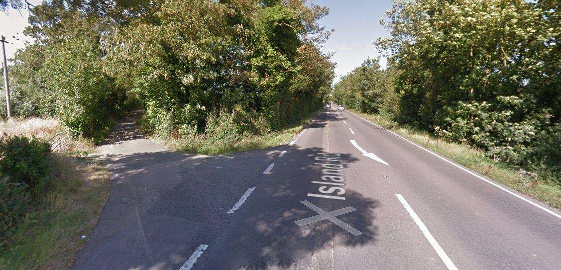 The A28 is blocked in both directions to a four-vehicle accident. Picture: Google Street View