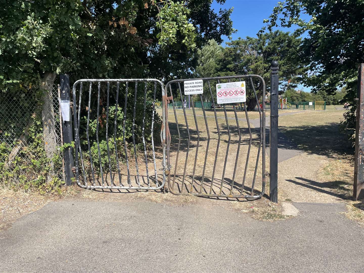 It's thought the travellers opened a gate for the park just off Main Road, Hoo