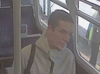 British Transport Police want to speak to this man. Picture: British Transport Police
