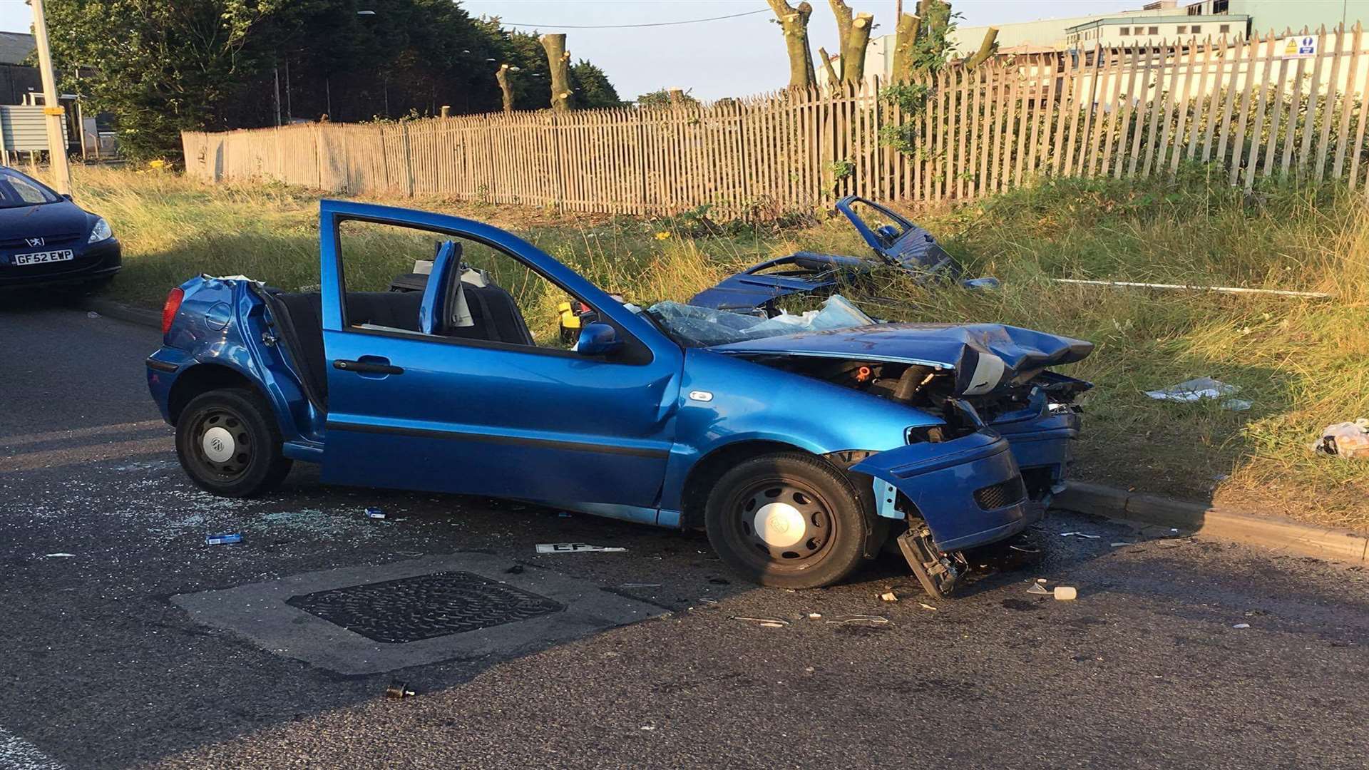 The remains of the VW Polo