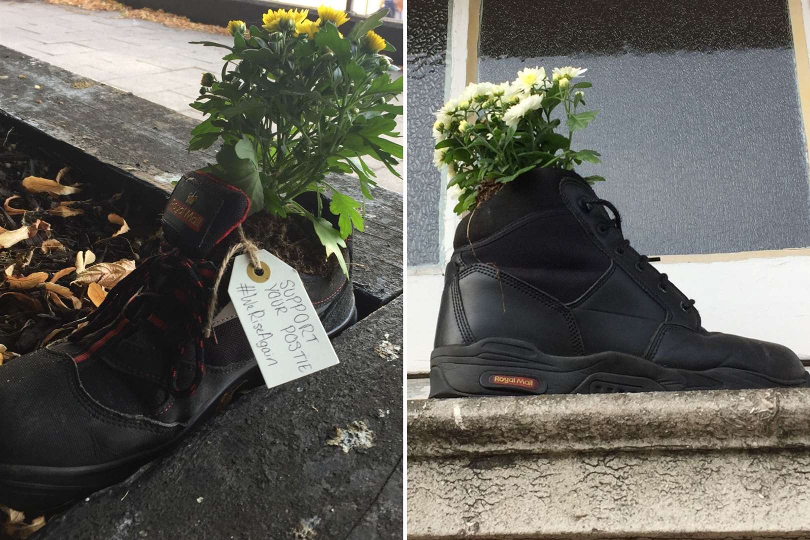 The flower-filled boots have been spotted in Canterbury (16205788)
