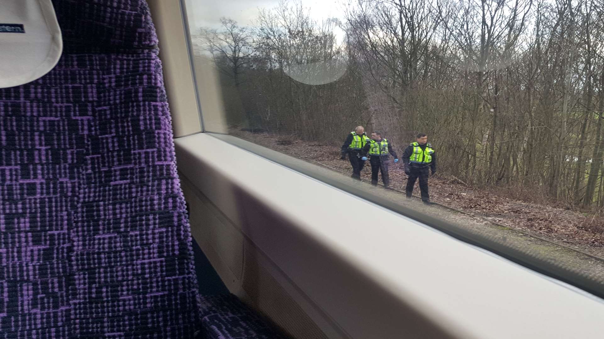 Police on the tracks at Hildenborough