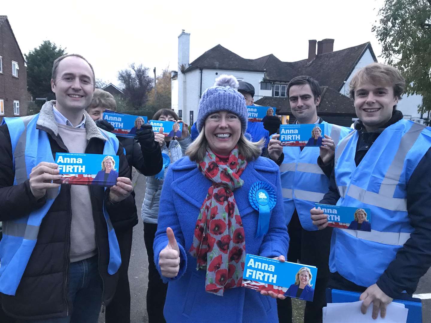 Anna Firth and canvassers at the start of their rounds
