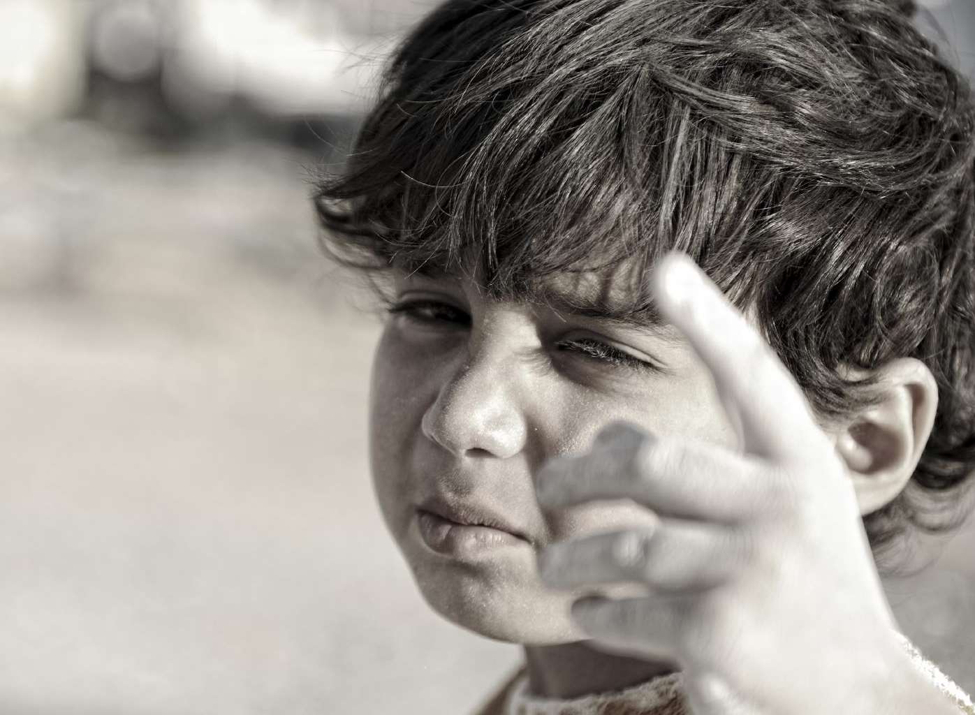 A child refugee. Stock image