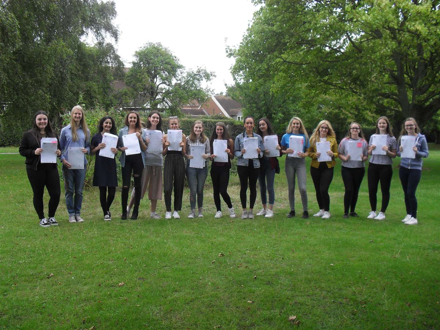 Highsted Grammar School students with their results (3637579)