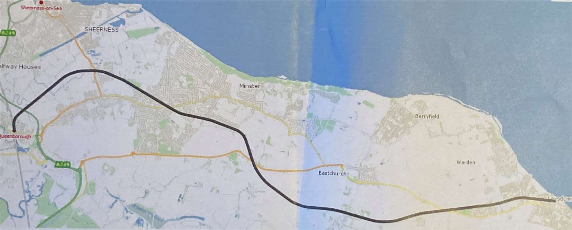 The original route of the Sheppey Light Railway which went from Queenborough to Leysdown. Now it could become part of a 'greenway' for cyclists and walkers