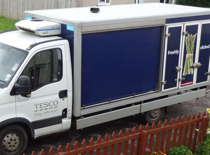 A Tesco delivery van