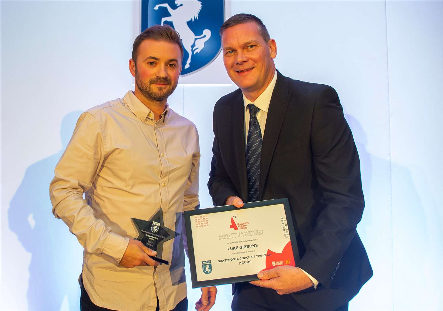 Luke Gibbons, Grassroots Coach of the Year (youth). Picture: Kent FA