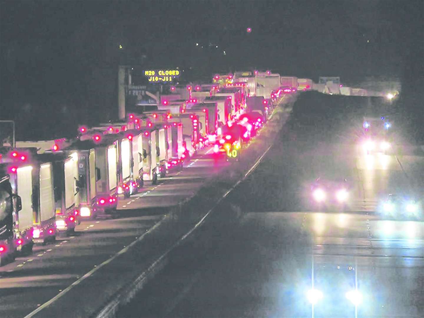 There were long queues along the M20 as a result of the incident
