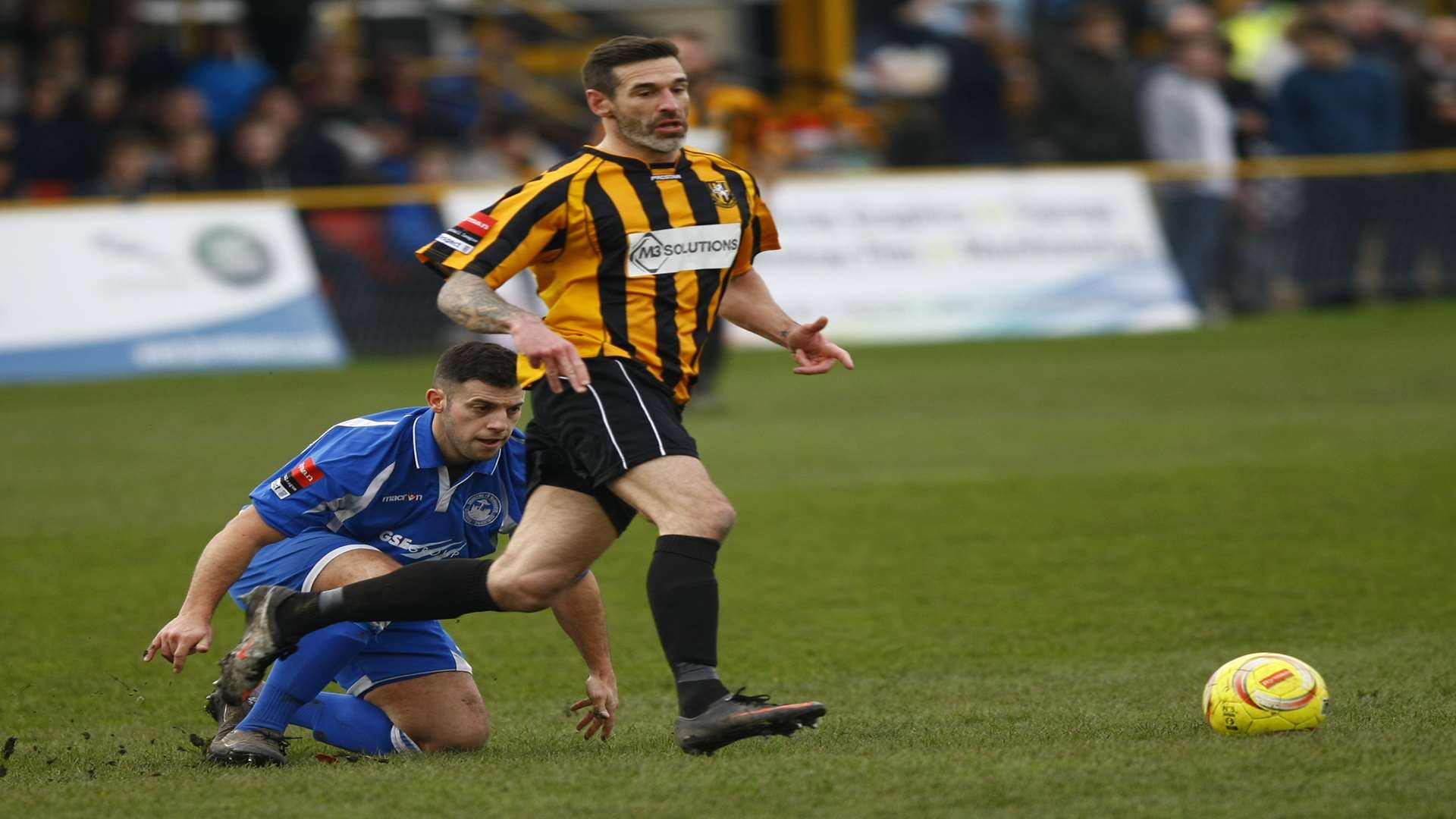 The Boxing Day clash against Hythe (above) was Paul Booth's last game for Folkestone Picture: Matt Bristow