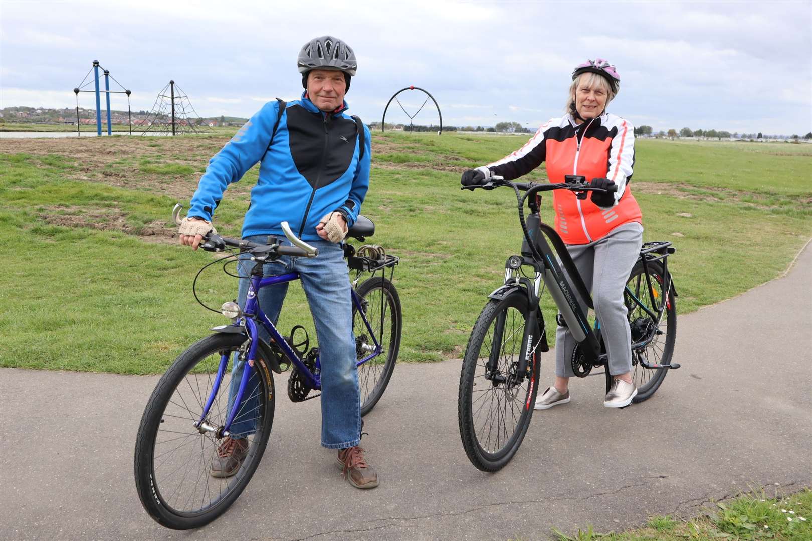 On their bikes: Mick Greenland and Teresa Bignell at Barton's Point Coastal Park, Sheerness
