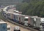 Trucks queue during Operation Stack on the M20 last month