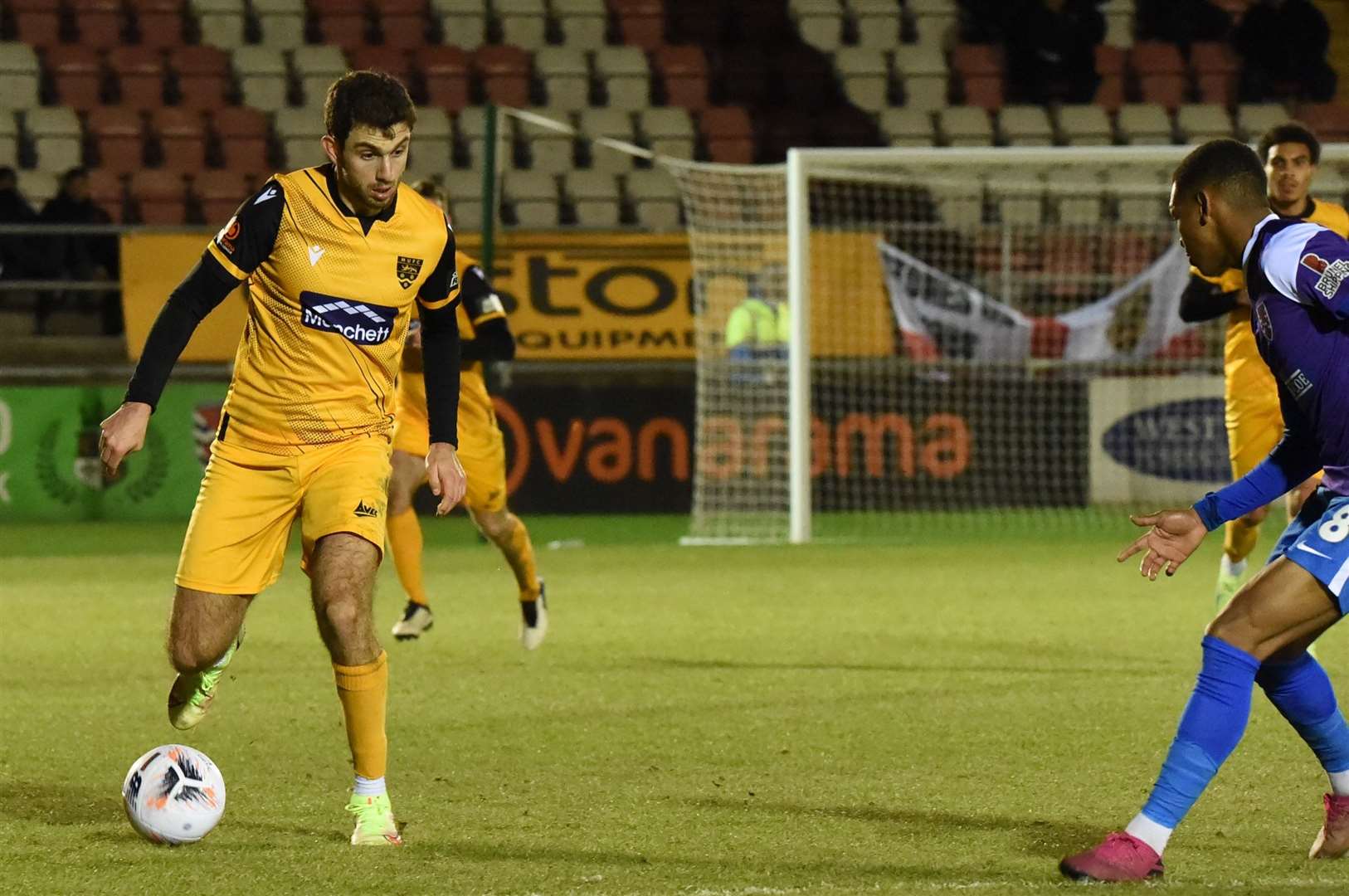Maidstone substitute Hady Ghandour makes progress. Picture: Steve Terrell