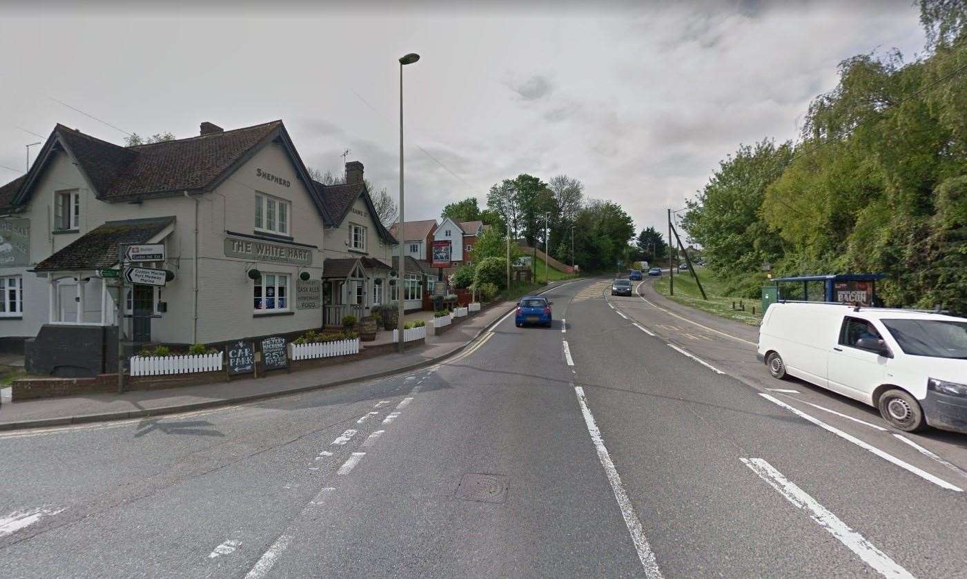 The crash happened on Rochester Road near the junction with Station Road in Cuxton. Picture: Google