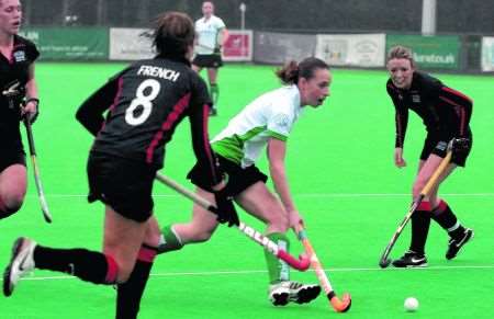 Two goal Susannah Townsend in action against Bowdon Hightown