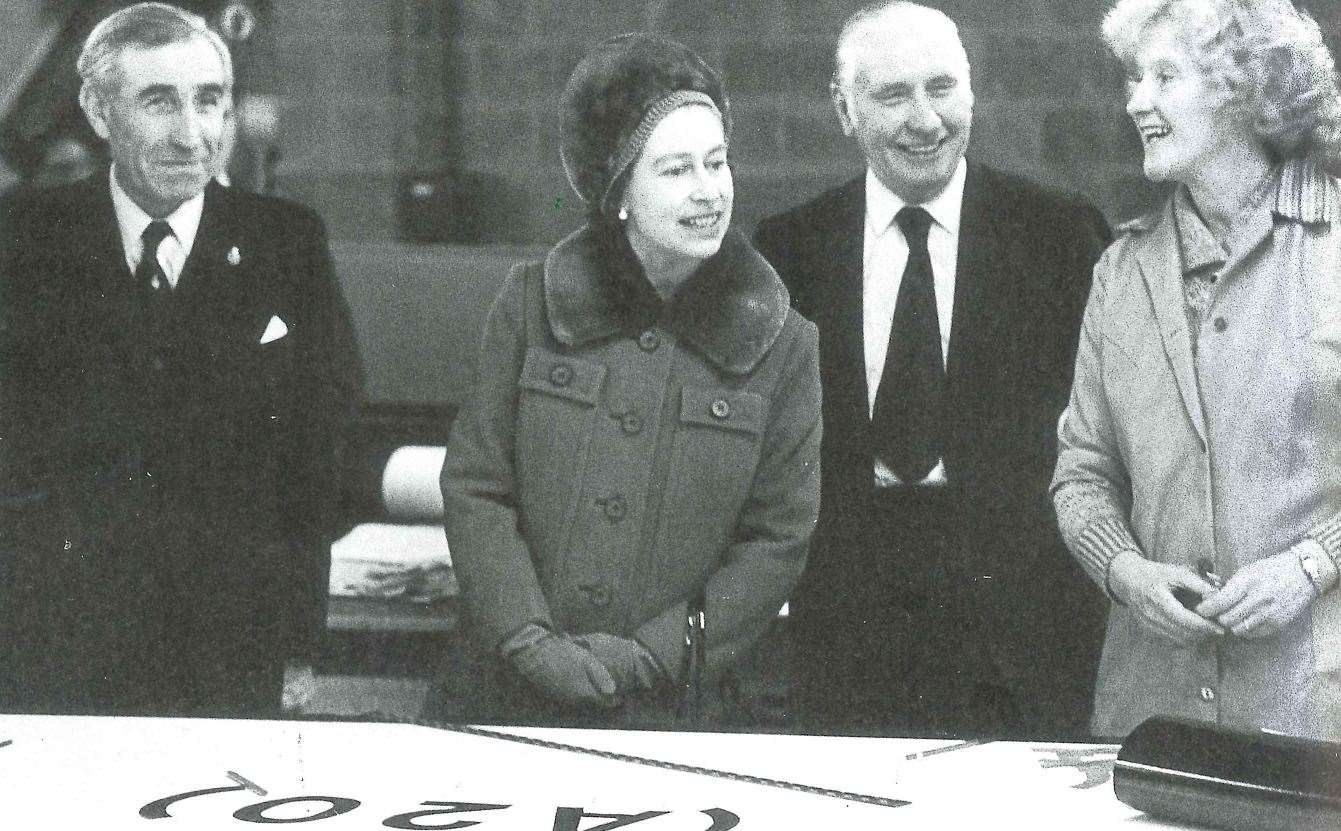 Queen Elizabeth visited the Royal British Legion Village at Aylesford in December 1975 for their golden jubilee celebrations