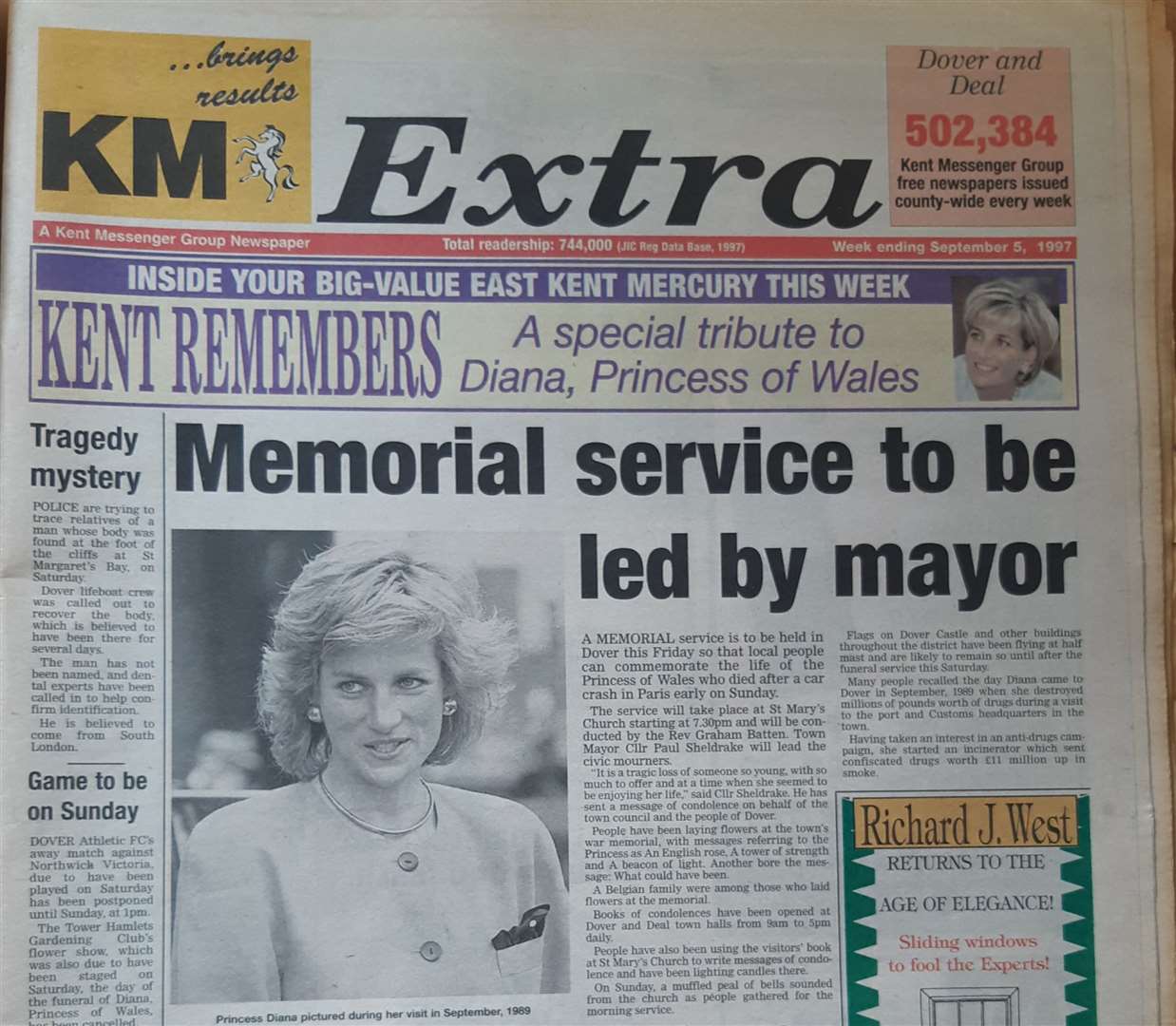 The Dover and Deal edition of the KM Extra freesheet series on September 5, 1997. Picture: KMG
