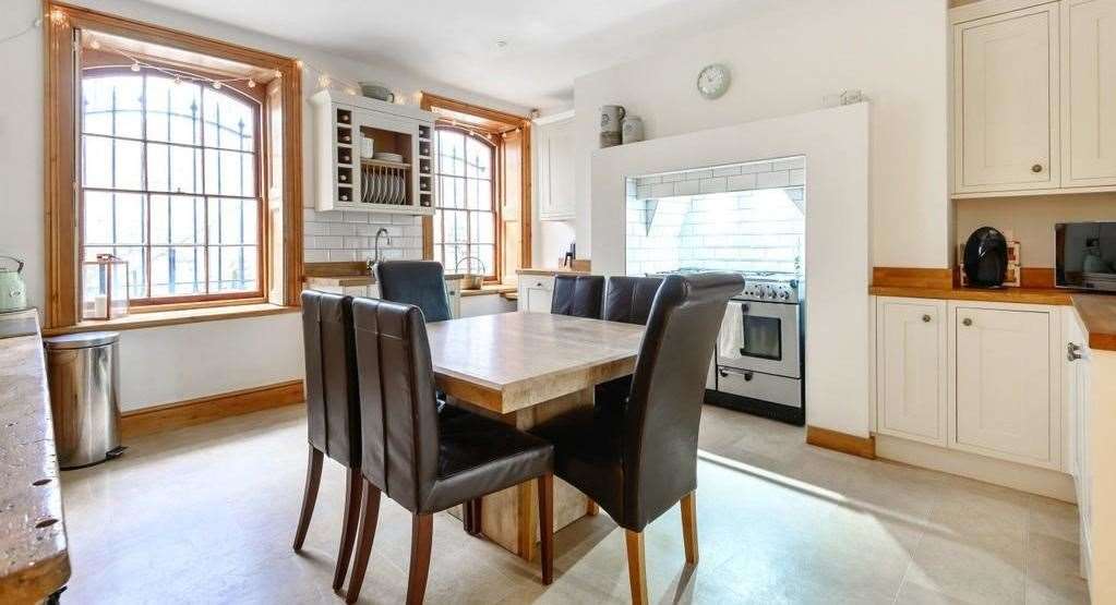 The modern kitchen is just perfect for leisurely family breakfasts at weekends