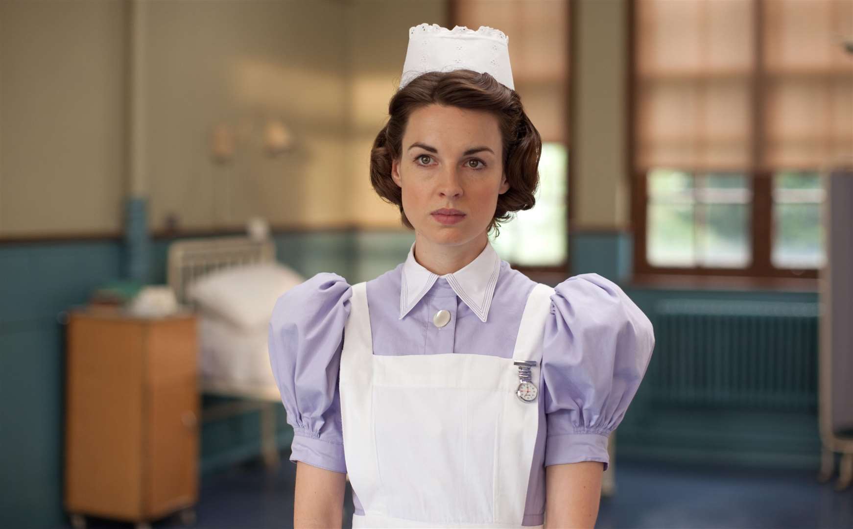 Jenny Lee (Jesica Raine) in Call the Midwife. Picture: PA Photo/BBC