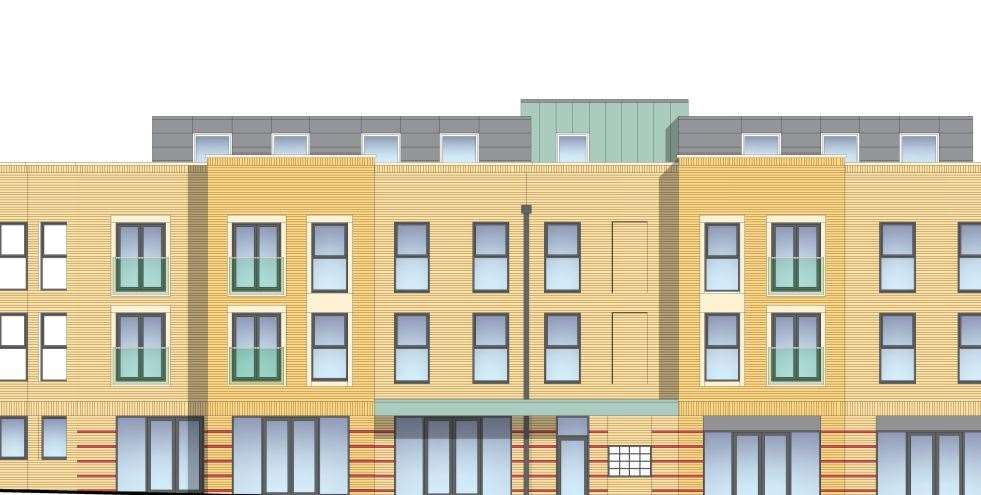 Artist's impression of the planned building facing north at King Street. Picture from Dover District Council planning portal