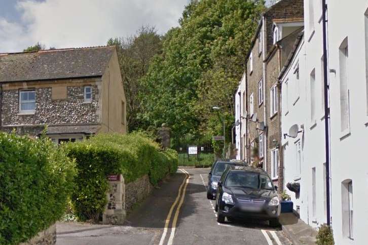 Cowgate Hill in Dover, where an elderly woman was allegedly robbed. Picture: Google.