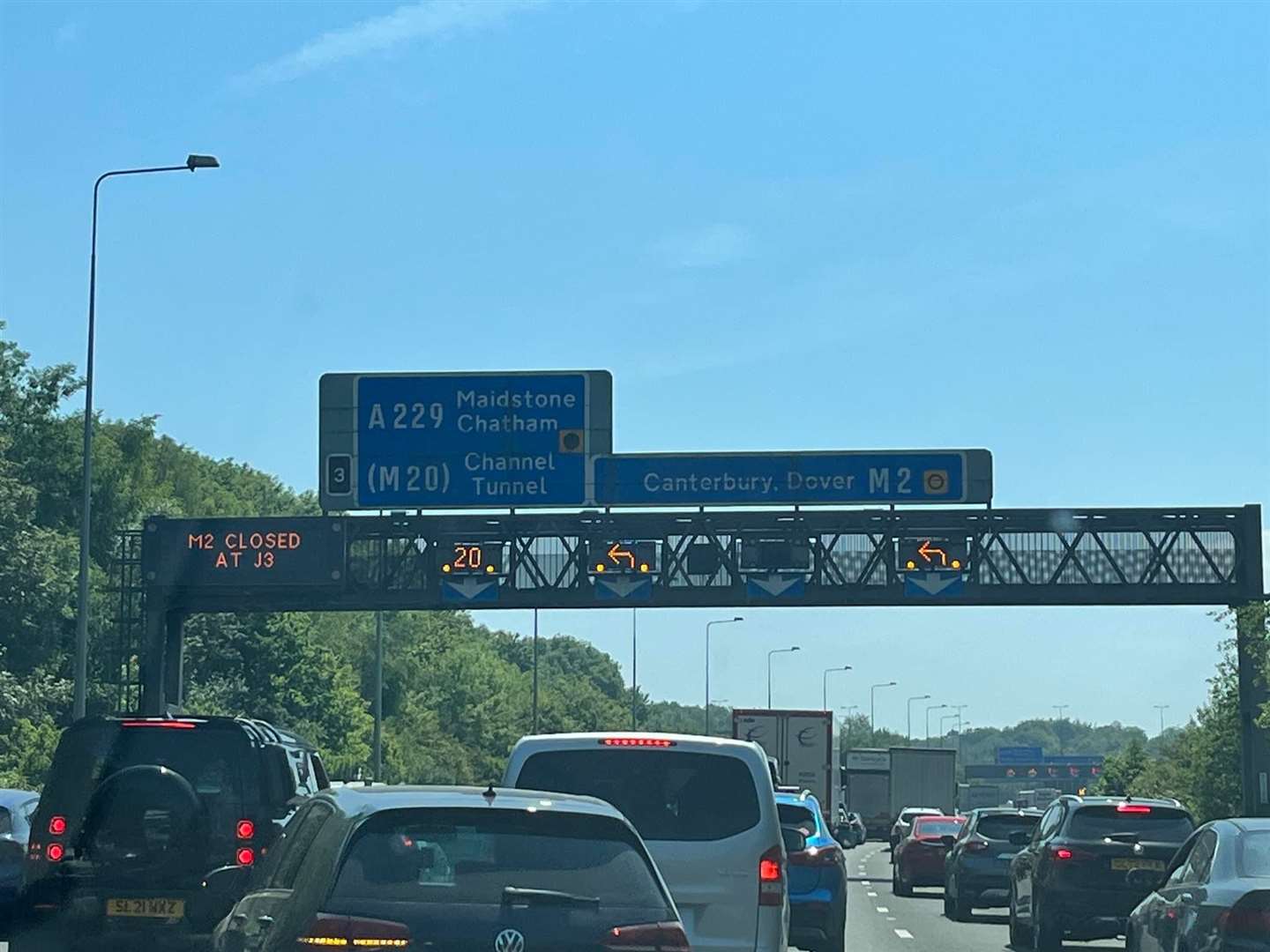 Traffic was queuing on the M2 yesterday morning. Picture: Samantha Jane Barber
