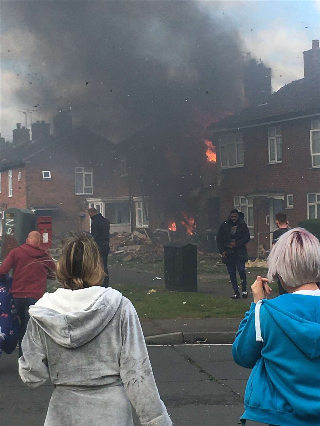 The immediate aftermath of the explosion in Mill View, Willesborough