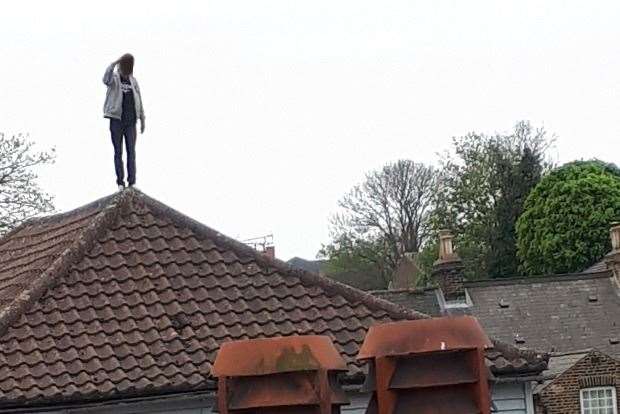 A man was spotted on the roof of the Blessed Hope Church in Dartford. Photo: Paul Williams