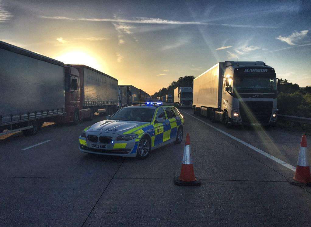 Operation stack in force on the M20. Picture: Kent Police RPU