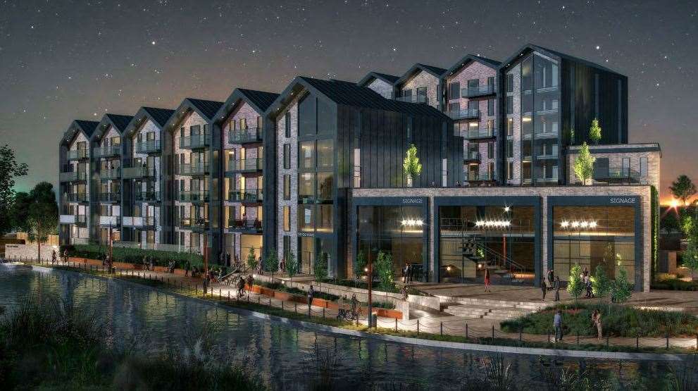 How the flat blocks could look at night. Picture: Blueberry Developments