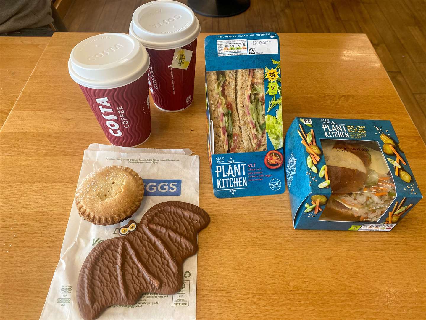 Our selection of goodies included sandwiches, biscuits and hot drinks. Picture: Sam Lawrie