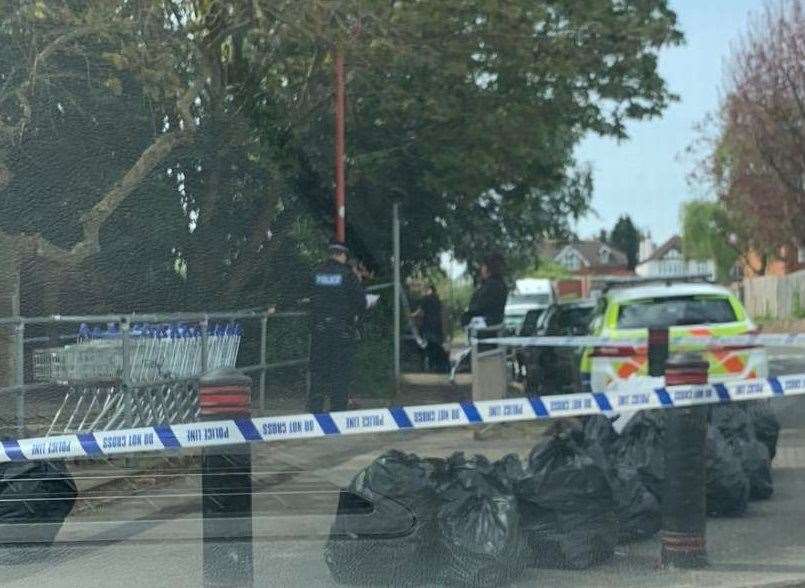 Police have cordoned off part of Longley Road in Rainham near the Tesco supermarket. Picture: Angelo Tizzano