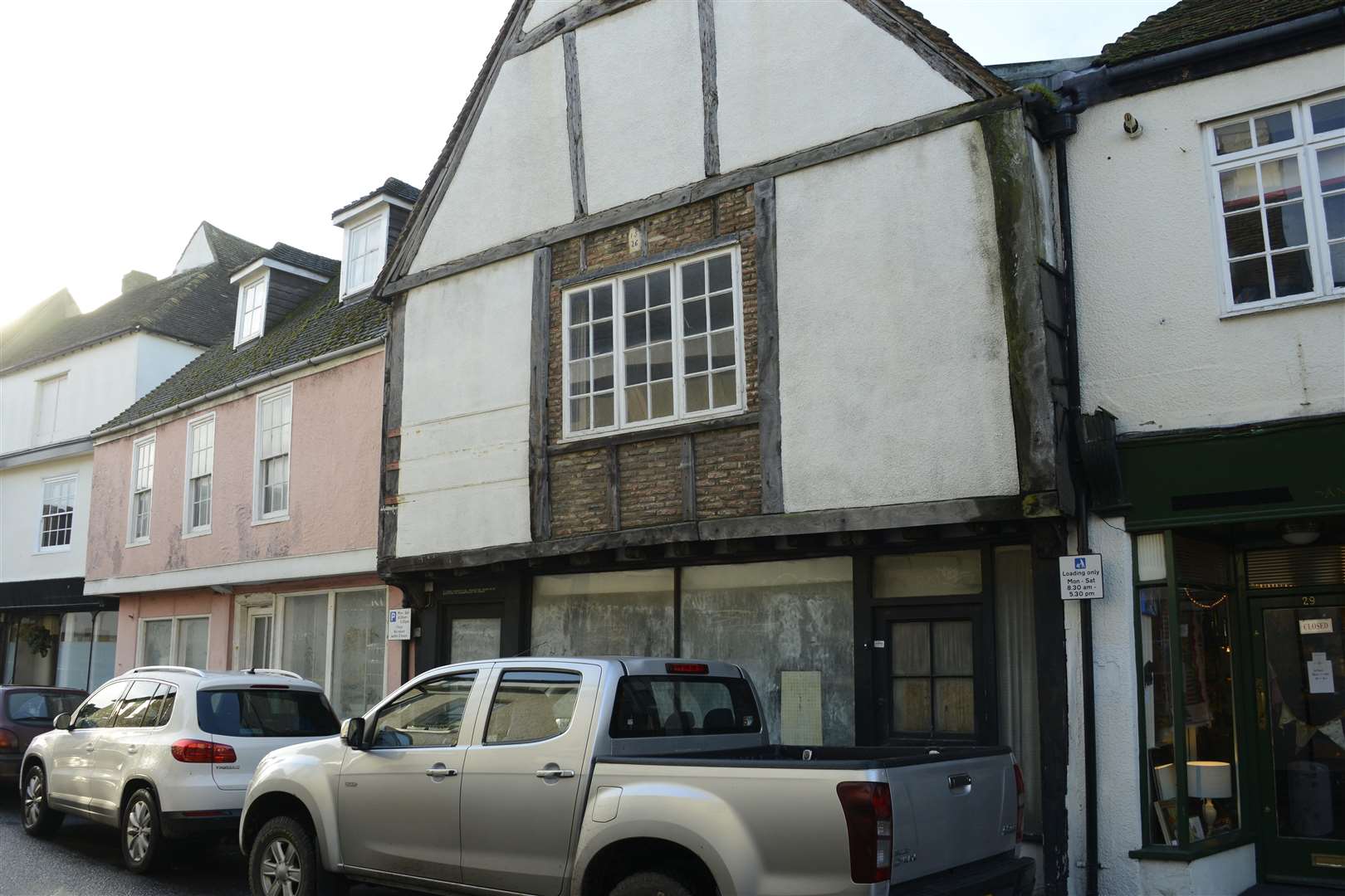 The run-down properties are in Strand Street, Sandwich, and make up part of what is thought to be the longest block of medieval timber-framed buildings still in use in England