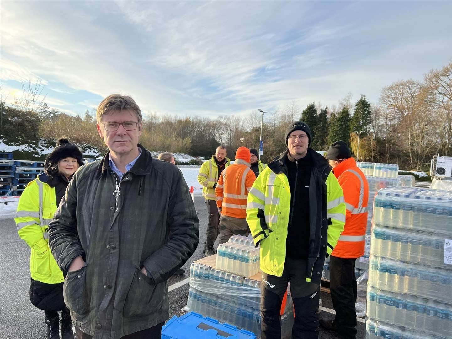 MP Greg Clark visited the town during the shortage in December
