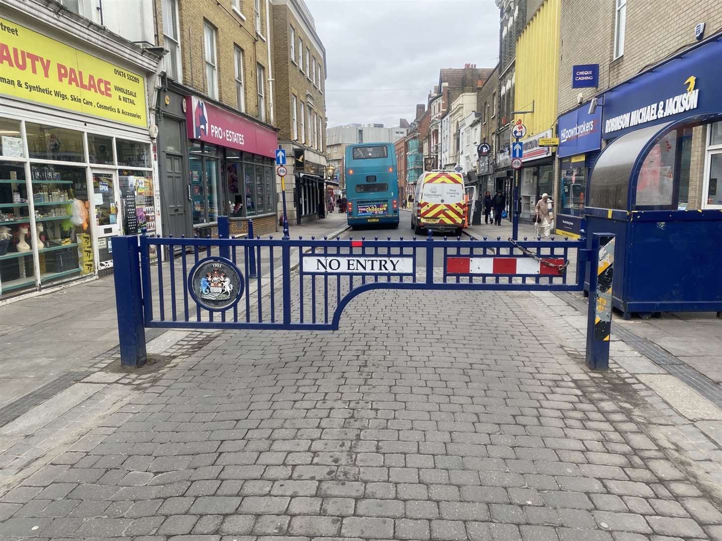 The King Street bus gate in Gravesend will be closed from April 1. Picture: Gravesham Borough Council