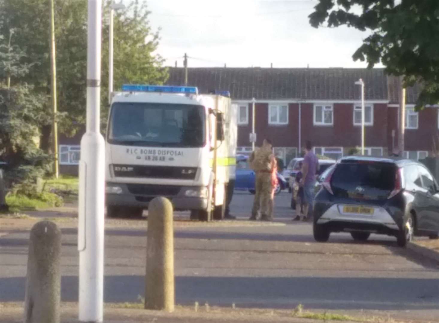 A bomb disposal vehicle outside the William Pitt Avenue property on Tuesday night Picture: Sarita Claire