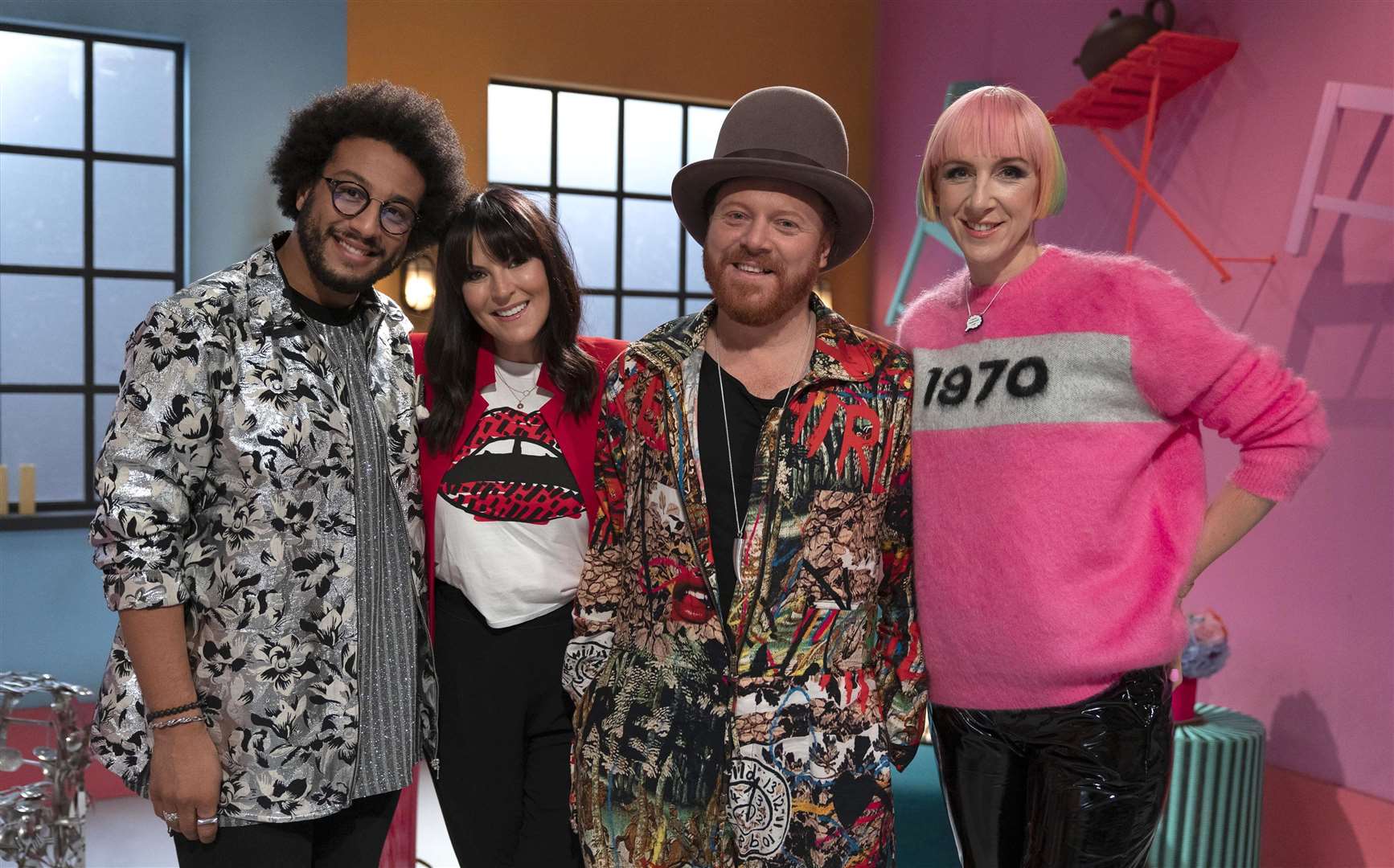 Harriet Vine MBE, Zak Khchai, Keith Lemon and Anna Richardson star in Channel 4 series The Fantastical Factory of Curious Craft. Picture: Channel 4