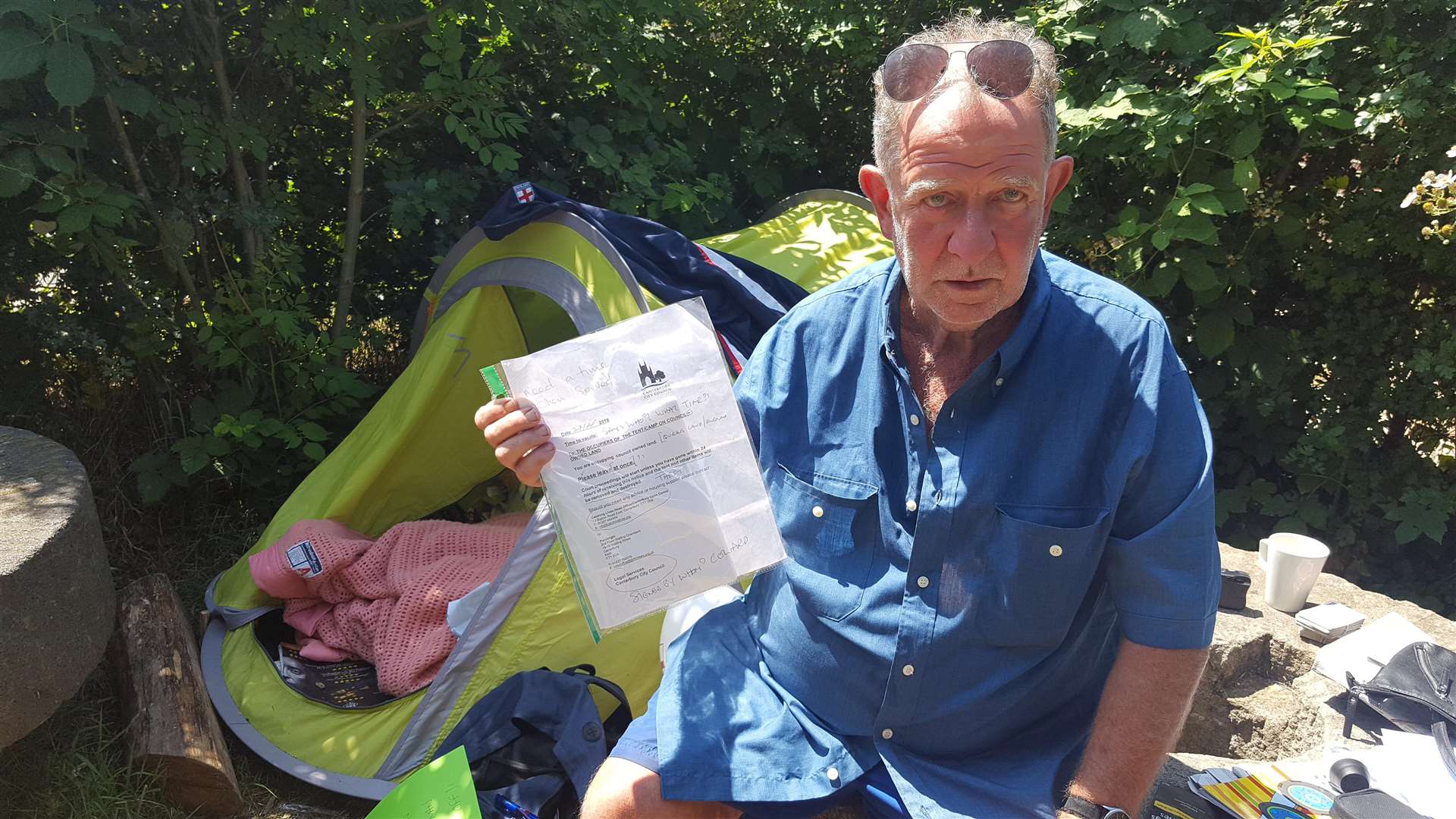 Former hockey star Roly Brookeman is living on the streets after being evicted from his tent in Canterbury