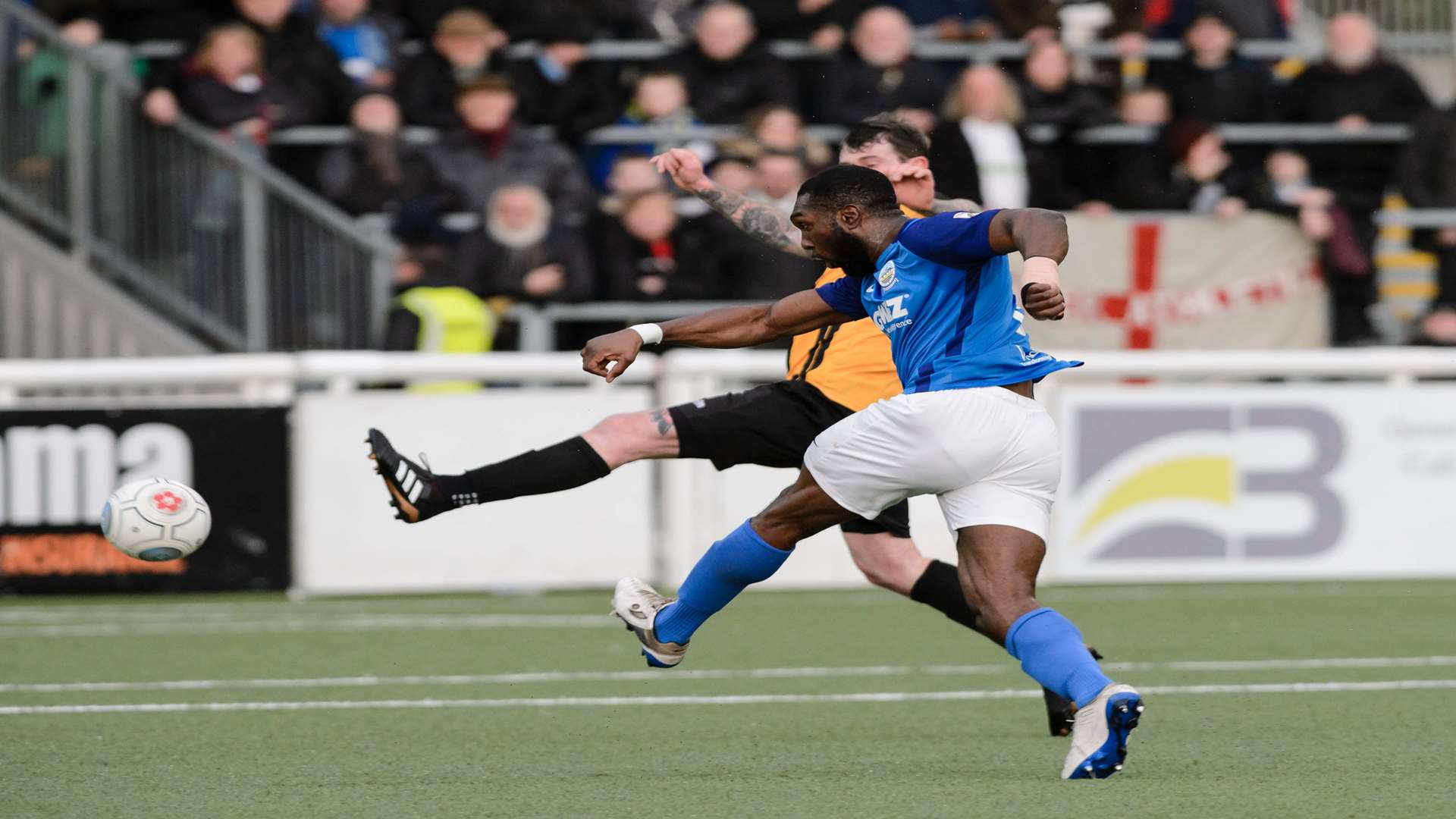 Femi Ilesanmi gives Dover the lead Picture: Andy Payton