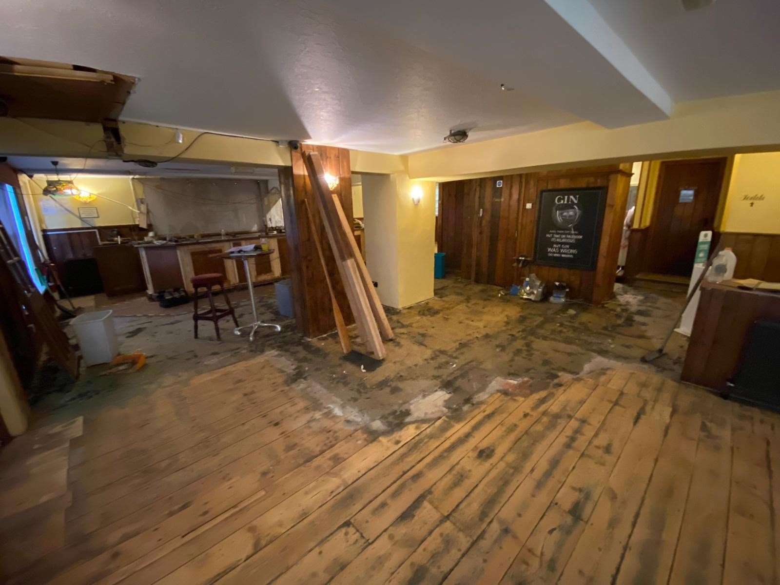 James Stiles has stripped the inside of the Port Arms removing old carpet and furniture