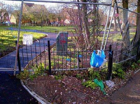 People were leaving dog poo bags tied to the fence where they could not reach the bin