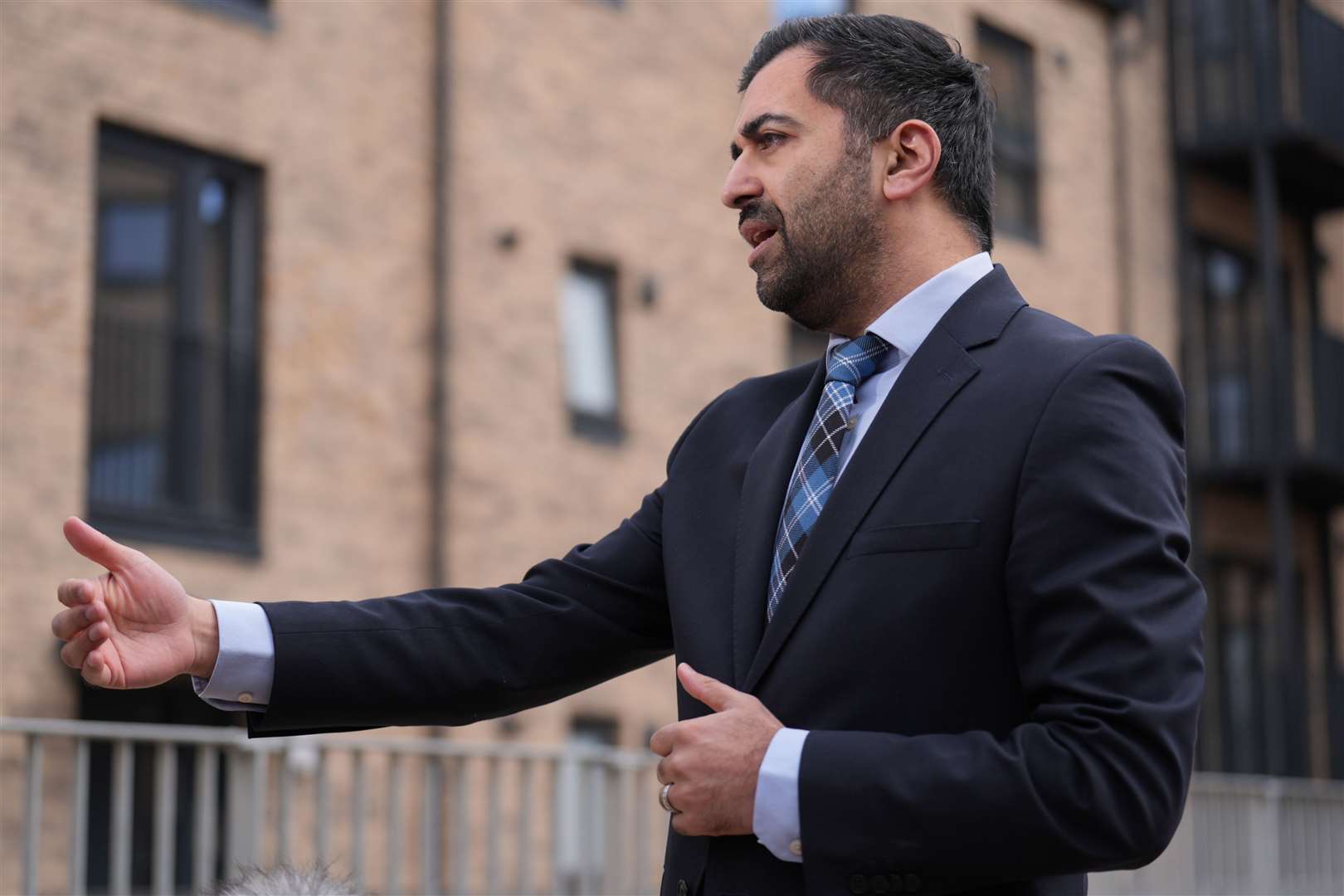 First Minister Humza Yousaf carried on with the business of Government on Friday, as a vote of no confidence in his leadership looms (Andrew Milligan/PA)