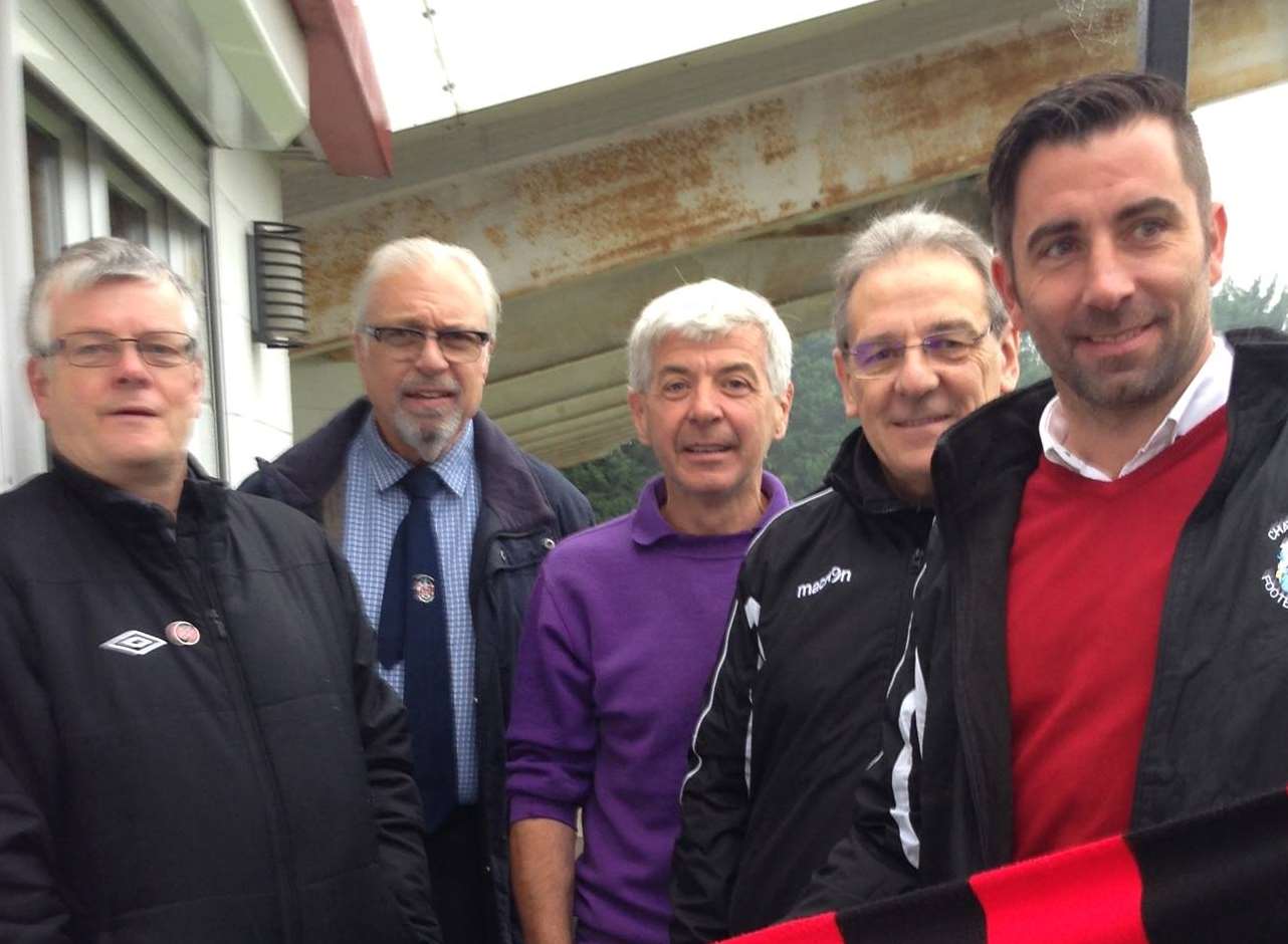 New Chatham Town manager Kevin Horlock, right, pictured with Steve Binks (director of football), Mark Spurgeon head of the disability section), Jeff Talbot (chairman) and Andy Bonneywell (secretary)