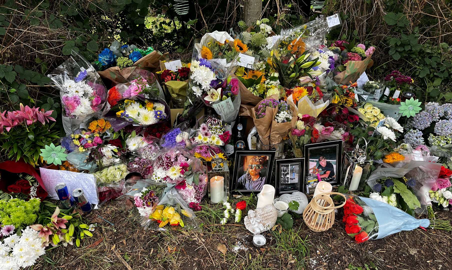 Floral tributes have been left to the two young men
