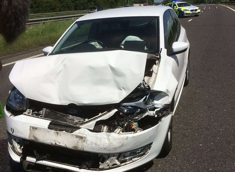 Police were called after a car crashed. Picture: Kent Specials
