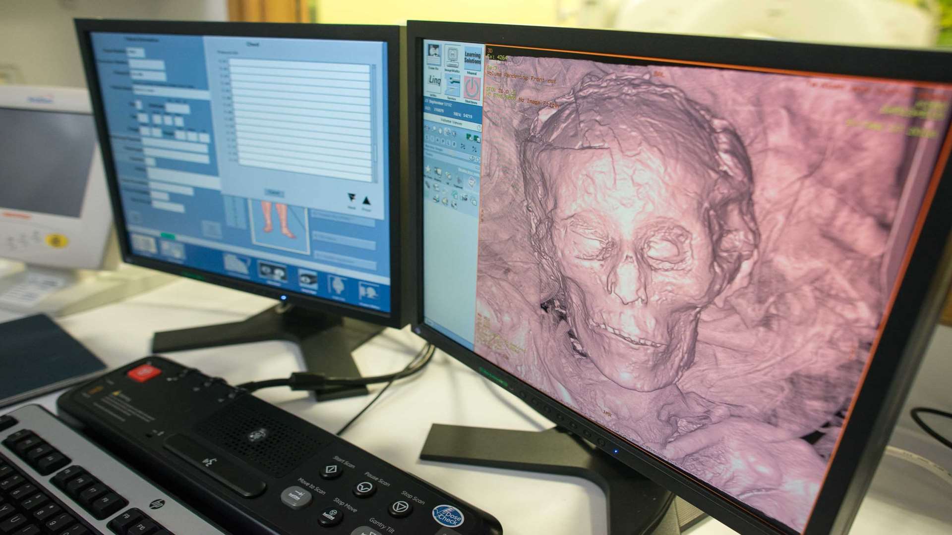 Ta-Kush's face being scanned