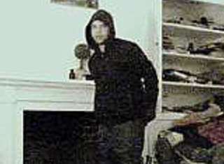 The pair can be seen on video searching the house